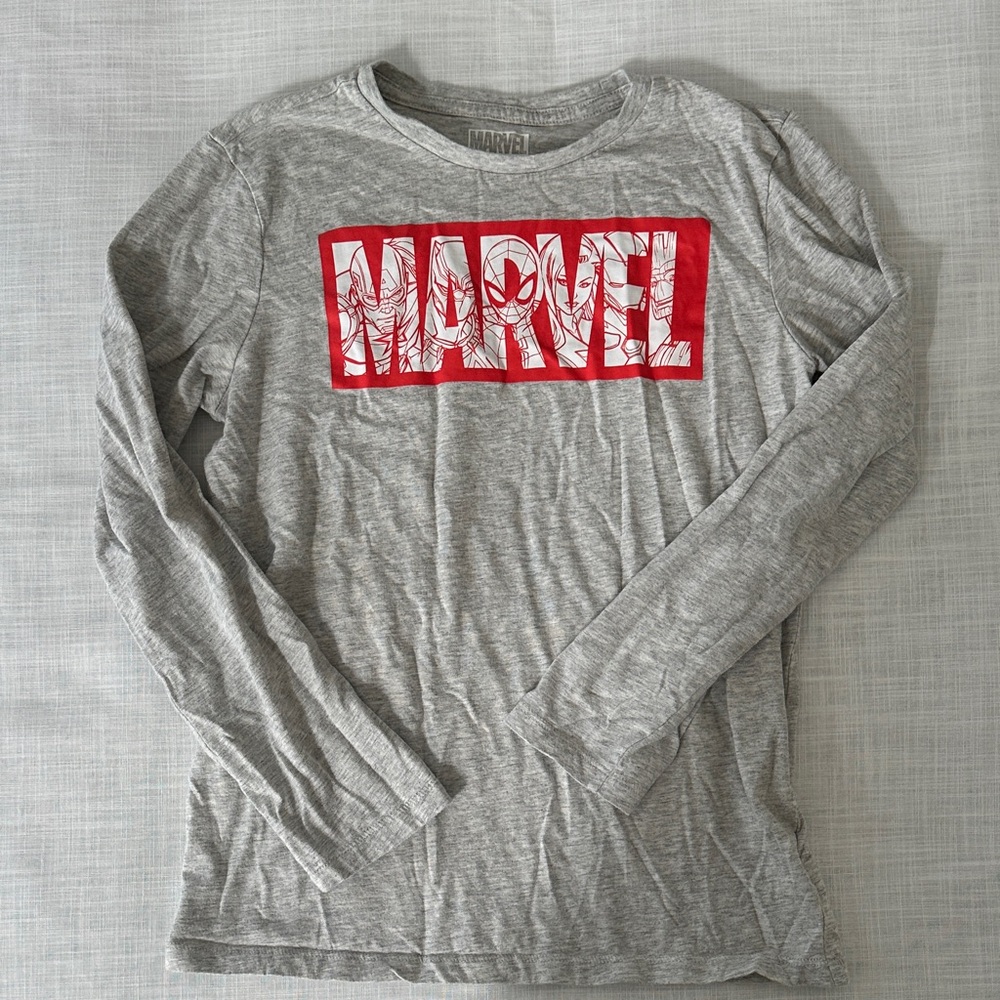 Marvel Kids Red and Gray Long Sleeve Tee